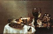 HEDA, Willem Claesz. Breakfast Table with Blackberry Pie sf Sweden oil painting artist